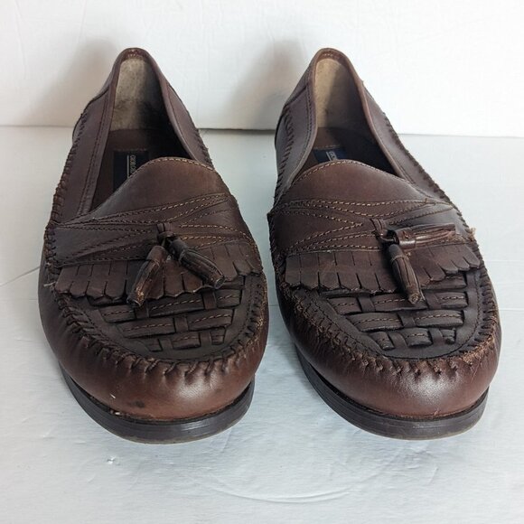 Giorgio Brutini Bartell Loafer Size 9 Wide Tassel Woven Comfort Leather Shoe - Picture 5 of 9